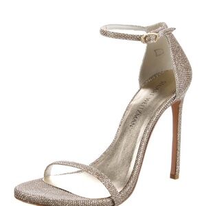 Stuart Weitzman Silver Strappy Heels